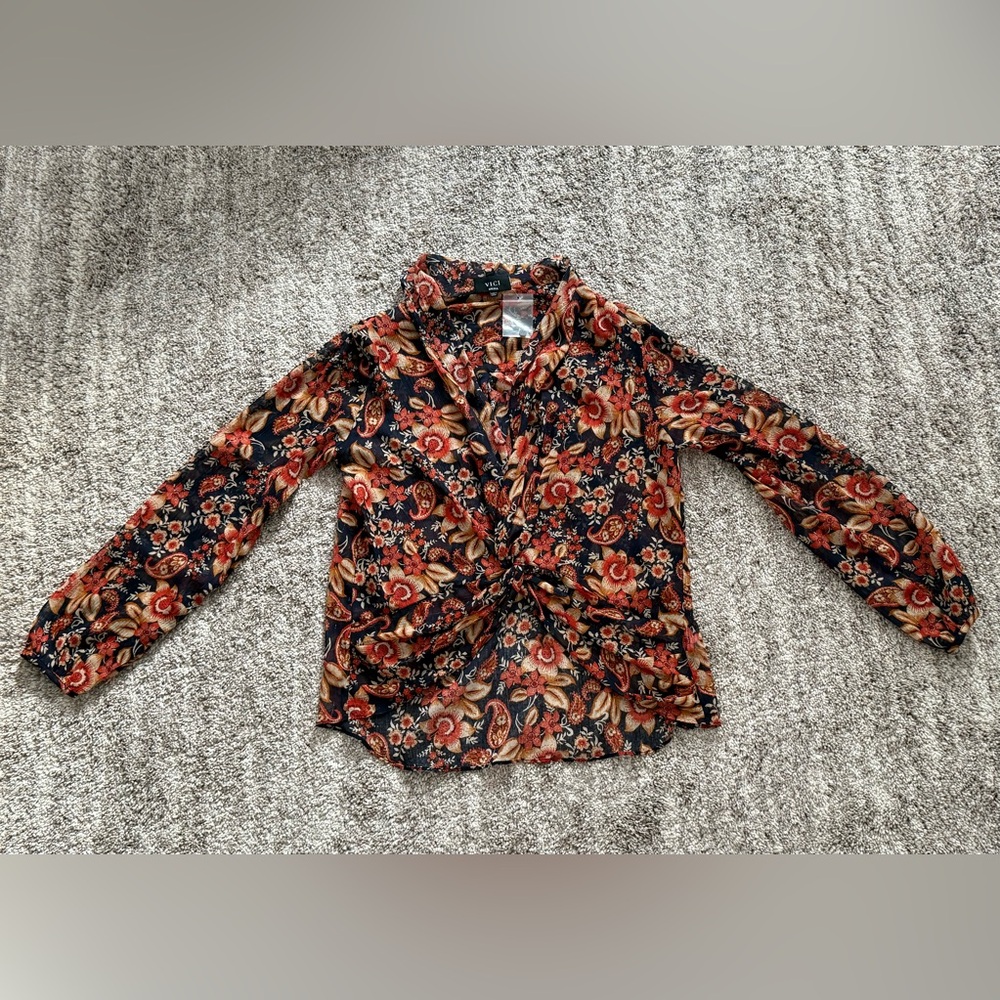 Vici Floral Blouse - Black and Red